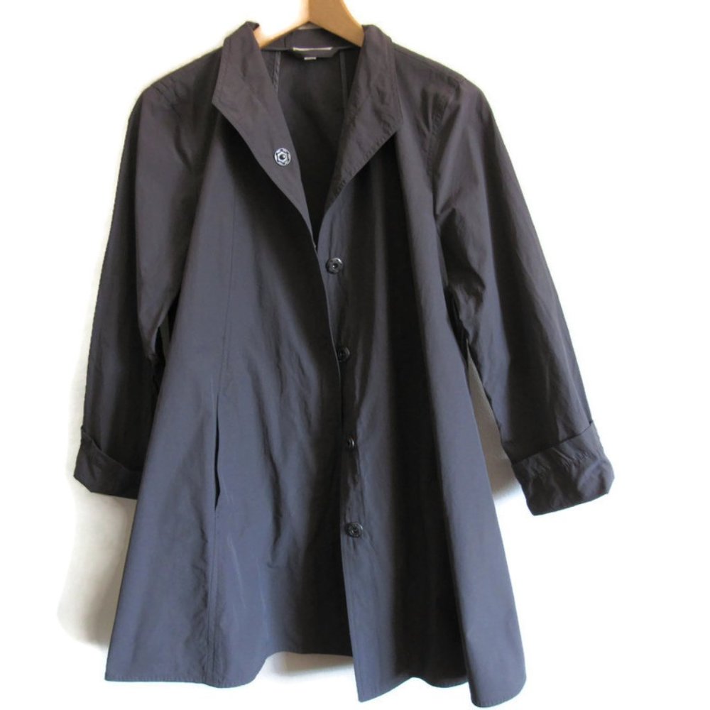Eileen Fisher Grey Swing Rain Jacket